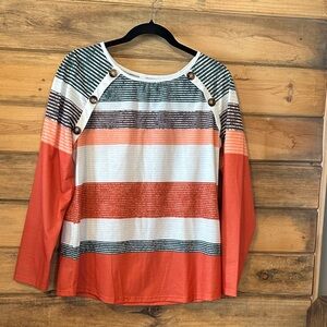 Striped Long Sleeve Top - Multicolor